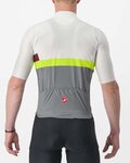 CASTELLI Cyklistický dres s krátkým rukávem - A BLOCCO - bordó/šedá/žlutá/ivory