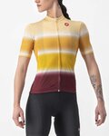 CASTELLI Cyklistický dres s krátkým rukávem - DOLCE LADY - žlutá/bordó