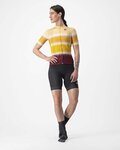 CASTELLI Cyklistický dres s krátkým rukávem - DOLCE LADY - žlutá/bordó