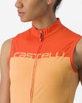 CASTELLI Cyklistický dres bez rukávů - VELOCISSIMA LADY - oranžová