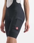 CASTELLI Cyklistické kalhoty krátké s laclem - UNLIMITED CARGO LADY - černá