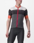 CASTELLI Cyklistický dres s krátkým rukávem - SEZIONE - šedá/černá/oranžová