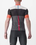 CASTELLI Cyklistický dres s krátkým rukávem - SEZIONE - šedá/černá/oranžová