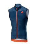 CASTELLI Cyklistický dres bez rukávů - ENTRATA 3.0 - modrá/oranžová