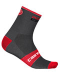CASTELLI Cyklistické ponožky klasické - ROSSO CORSA 9 - šedá/červená