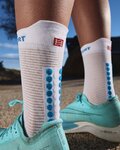COMPRESSPORT Cyklistické ponožky klasické - PRO RACING 4.0 RUN - modrá/bílá
