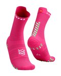 COMPRESSPORT Cyklistické ponožky klasické - PRO RACING 4.0 RUN - zelená/růžová