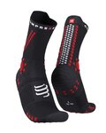 COMPRESSPORT Cyklistické ponožky klasické - PRO RACING 4.0 TRAIL - černá/červená