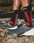 COMPRESSPORT Cyklistické ponožky klasické - PRO RACING 4.0 TRAIL - černá/červená