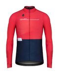 GOBIK Cyklistický dres s dlouhým rukávem zimní - SUPERCOBBLE - modrá/červená
