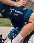 GOBIK Cyklistické kalhoty krátké s laclem - MOVISTAR 2023 MATT - bílá/modrá