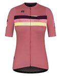 GOBIK Cyklistický dres s krátkým rukávem - STARK LADY - bordó/růžová/žlutá