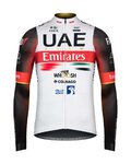 GOBIK Cyklistický dres s dlouhým rukávem zimní - UAE 2022 PACER - bílá/červená