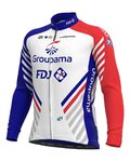 ALÉ Cyklistický dres s dlouhým rukávem zimní - GROUPAMA FDJ 20 WNT - červená/bílá/modrá