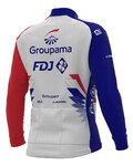ALÉ Cyklistický dres s dlouhým rukávem zimní - GROUPAMA FDJ 2021 - červená/modrá/bílá