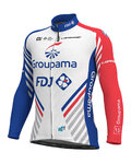 ALÉ Cyklistický dres s dlouhým rukávem zimní - GROUPAMA FDJ 19 WNT - červená/modrá/bílá