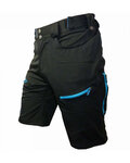 HAVEN Cyklistické kalhoty krátké bez laclu - NAVAHO SLIMFIT - černá/modrá