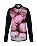 HOLOKOLO Cyklistický dres s dlouhým rukávem zimní - PEONY LADY WINTER - černá/růžová