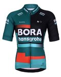 BONAVELO Cyklistický dres s krátkým rukávem - BORA 2023 KIDS - zelená/černá/červená