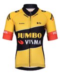 BONAVELO Cyklistický dres s krátkým rukávem - JUMBO-VISMA '23 KIDS - černá/žlutá