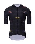 HOLOKOLO Cyklistický dres s krátkým rukávem - DRAGONFLIES ELITE - černá