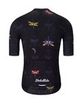 HOLOKOLO Cyklistický dres s krátkým rukávem - DRAGONFLIES ELITE - černá