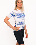 HOLOKOLO Cyklistický dres s krátkým rukávem - EXPLORE ELITE LADY - modrá/bílá