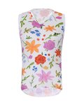 HOLOKOLO Cyklistický dres bez rukávů - FLORAL ELITE LADY - bílá/vícebarevná
