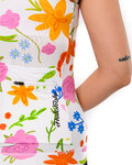 HOLOKOLO Cyklistický dres bez rukávů - FLORAL ELITE LADY - bílá/vícebarevná