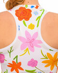 HOLOKOLO Cyklistický dres bez rukávů - FLORAL ELITE LADY - bílá/vícebarevná