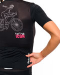 HOLOKOLO Cyklistický dres s krátkým rukávem - ICON ELITE LADY - černá/bílá/růžová