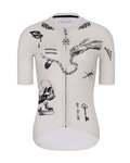 HOLOKOLO Cyklistický dres s krátkým rukávem - TATTOO ELITE LADY - ivory/černá