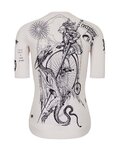 HOLOKOLO Cyklistický dres s krátkým rukávem - TATTOO ELITE LADY - ivory/černá