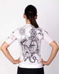 HOLOKOLO Cyklistický dres s krátkým rukávem - TATTOO ELITE LADY - ivory/černá