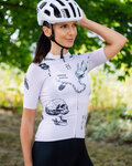 HOLOKOLO Cyklistický dres s krátkým rukávem - TATTOO ELITE LADY - ivory/černá