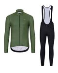 HOLOKOLO Cyklistický dlouhý dres a kalhoty - PHANTOM WINTER - černá/zelená