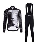 HOLOKOLO Cyklistický dlouhý dres a kalhoty - VENTURE LADY WINTER - černá/bílá