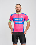 BONAVELO Cyklistický krátký dres a krátké kalhoty - LAMPRE - růžová/černá
