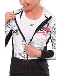HOLOKOLO Cyklistická zateplená bunda - GRAFFITI LADY - bílá/černá
