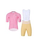 HOLOKOLO Cyklistický krátký dres a krátké kalhoty - VICTORIOUS - béžová/růžová