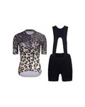 RIVANELLE Cyklistický krátký dres a krátké kalhoty - WILDCAT  - hnědá/černá