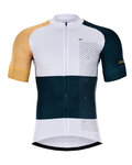 HOLOKOLO Cyklistický dres s krátkým rukávem - ENGRAVE - bílá/žlutá/modrá
