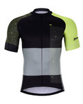 HOLOKOLO Cyklistický dres s krátkým rukávem - ENGRAVE - černá/šedá/zelená