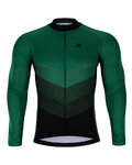 HOLOKOLO Cyklistický dres s dlouhým rukávem letní - NEW NEUTRAL SUMMER - zelená/černá