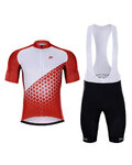 HOLOKOLO Cyklistický krátký dres a krátké kalhoty - DUSK - červená/černá/bílá