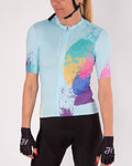 HOLOKOLO Cyklistický krátký dres a krátké kalhoty - SURPRISED ELITE LADY - světle modrá/černá