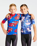 HOLOKOLO Cyklistický dres s krátkým rukávem - CARS KIDS - červená/modrá