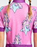 HOLOKOLO Cyklistický dres s krátkým rukávem - UNICORNS KIDS - růžová/vícebarevná