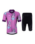 HOLOKOLO Cyklistický krátký dres a krátké kalhoty - UNICORNS KIDS - růžová/černá