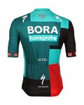 LE COL Cyklistický dres s krátkým rukávem - BORA HANSGROHE 2022 - černá/červená/zelená
